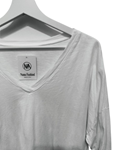 Camiseta algodon cuello pico manga larga