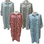 Vestido camisero estampado con margaritas pequeñas