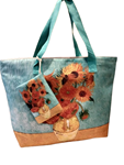 Bolso de playa grande con dibujo original y neceser