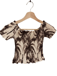 Blusa en manga corta fruncida