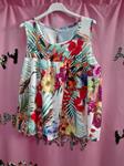 Blusa sin mangas, estampada con flores 