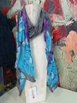 Pashmina arrugada con estampado de flores grandes