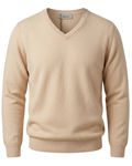 Jersey fino para hombre con cuello de pico