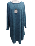 Vestido de punto, color liso, oversize, talla grande