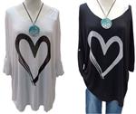 Jersey-camisetas oversize con corazón, manga larga