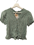 Blusa de manga corta fruncida