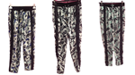 Pantalon mujer, juvenil, estampado con plumas, franja lateral