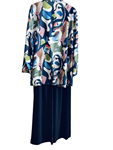 Conjunto versatil de blusa tipo chaqueta y pantalon