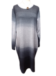 Vestido cálido y suave con franjas para tallas grandes