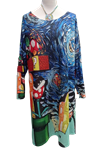 Vestidos cálidos, cuello redondo, con paisajes