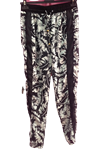 Pantalon mujer, juvenil, estampado con plumas, franja lateral