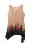 Blusón de tirantes amplios, estampado floral, tallas grandes