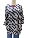 Blusón / vestido mini, oversize y evasé, con bolsillos, estampado