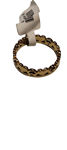 Anillo de acero dorado con corazones