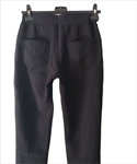 Pantalón recto, negro, con botones dorados laterales