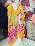 Pashmina arrugada con estampado de flores grandes