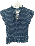 Blusa de manga corta, fruncida