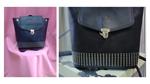Mochila azul marino o en negro, cartera, tachuelas doradas