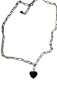 Collar de acero. Cadena con corazon
