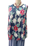Blusa sin mangas, evase, estampada tallas grandes (2XL)