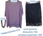 Falda para eventos, recta con blonda, tallas grandes