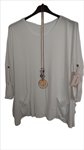 Camiseta cuello redondo, manga larga, y bolsillo, tallas grandes