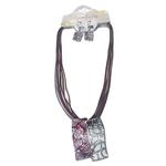 Collar gargantilla doble rectángulo, filigrana y colores