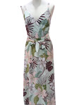 Vestido maxi de tirantes, con estampado vegetal.