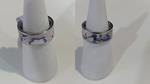 Anillo de acero con esmalte tonos violetas, dos posiciones