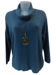 Jersey con cuello de cisne holgado, talla grande.