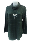 Jersey de cuello alto, holgado, gris, mostaza y granate