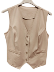 Chaleco para mujer beige, elegante y moderno