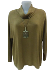 Jersey con cuello de cisne holgado, talla grande.