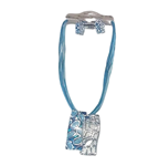Collar gargantilla doble rectángulo, filigrana y colores