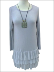 Vestidos mini de color gris, con volantes,