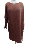 Vestido punto, manga caida, cuello redondo. Tallas grandes