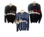Jersey para hombre, cuello redondo, bicolor con franja triangular