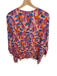 Kimono chaqueta verano estampada con borlitas