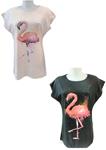 Camiseta de algodón con flamenco rosa