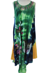 Vestido de tirantes, estampado mariposas y flores, tallas grandes