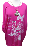 Blusón o vestido mini acamisetado con dibujo de "Mariposas"