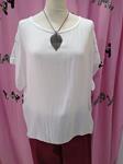 Blusa blanco crudo Vintage, con puntilla en manga