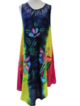 Vestido de tirantes, estampado mariposas y flores, tallas grandes