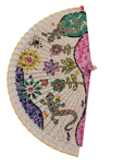 Abanico de madera dibujo trencadisc de Gaudi