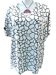 Blusa manga corta, oversize, talla grande, estampado "trencadis"