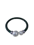 Pulsera rígida brilli-brilli con perla en los extremos, en varios colores