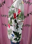 Blusa estampada de flores y hojas, de manga corta