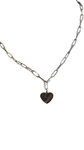 Collar de acero. Cadena con corazon