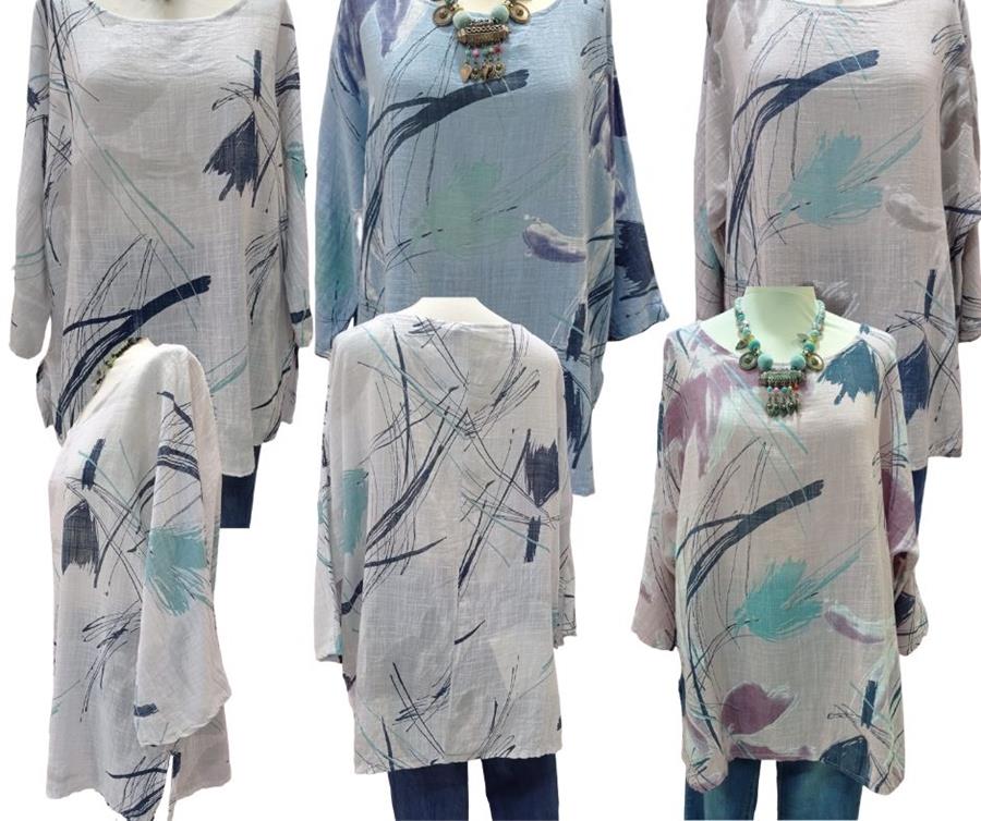 Bluson estampado con "Brochazos" de manga larga, talla grande