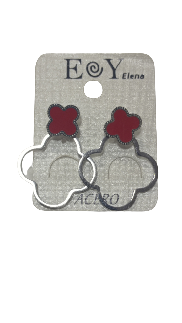 Pendientes Margarita roja